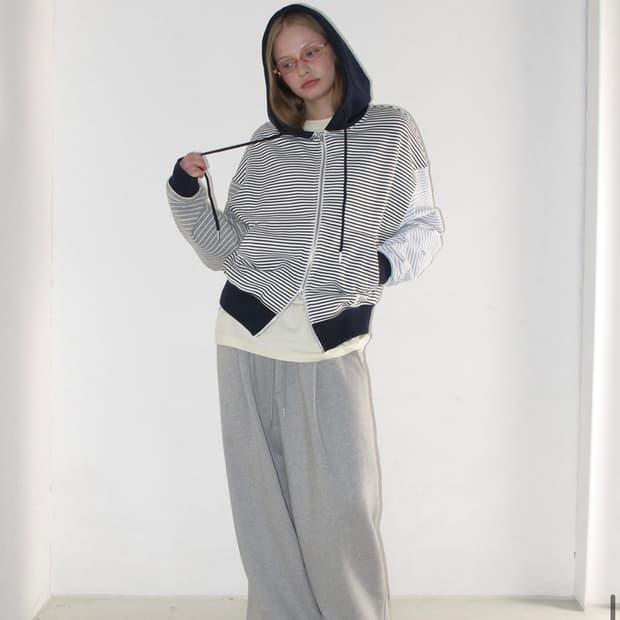 론론 후드집업 3 MULTI STRIPE HOODIE ZIP UP