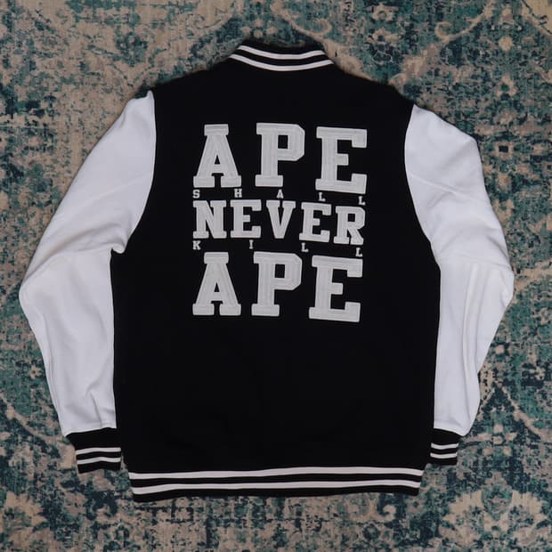 Bape 베이프 OG 레터링 로고  바시티 자켓 L