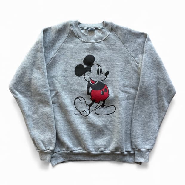 80s 디즈니 미키마우스 스웻셔츠 그레이