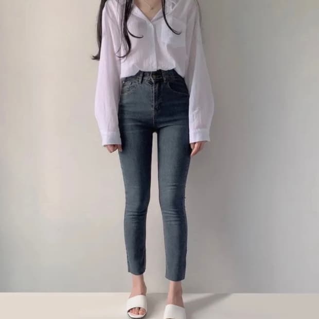 (무료배송) 일자핏 감성 하이웨스트 청바지