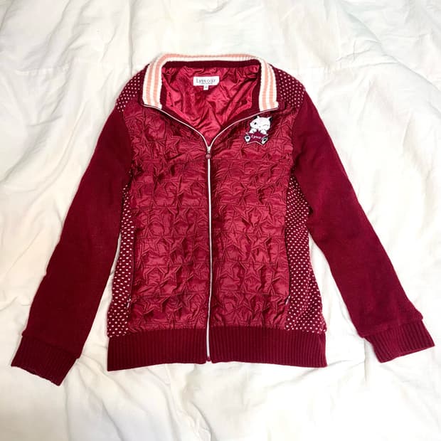 별모양 버건디 자켓 일본빈티지 y2k 구제 모리걸 하구미 갸루 대장템