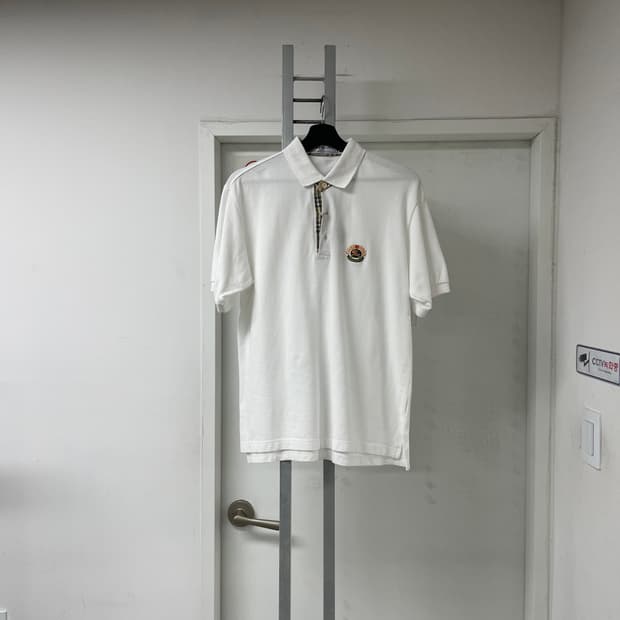 버버리 PK 반팔 카라티 흰색 S