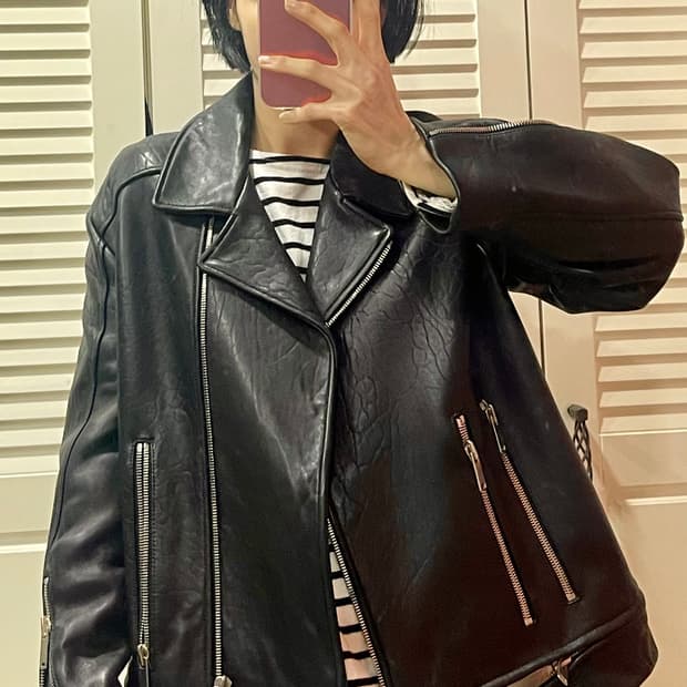 노케(NOHKE) 에콘 레더 에디션 램스킨 자켓 블랙  (M/38)