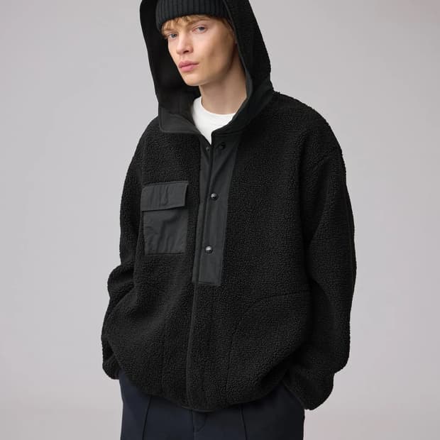 (새상품)(XL)GU x 엔지니어드가먼츠 보아 플리스 파카 자켓 블랙