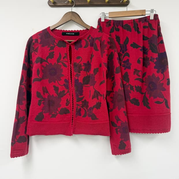 Vintage flower knit set-up