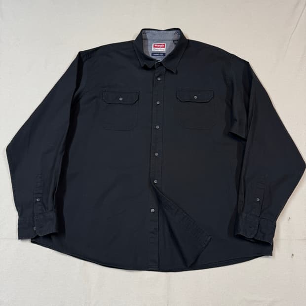 XXL) Wrangler 랭글러 투포켓 워크웨어 코튼 셔츠 블랙 W6