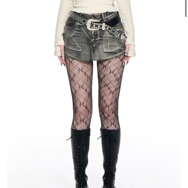 스키즘 인듀싱 Denim skirt pants