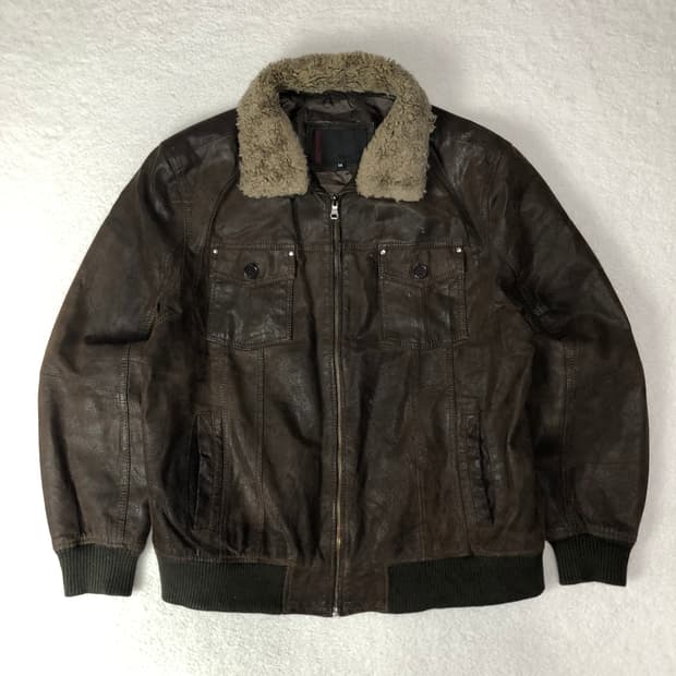 Donar 쉐어링 카라 레더자켓 *퍼탈부착가능