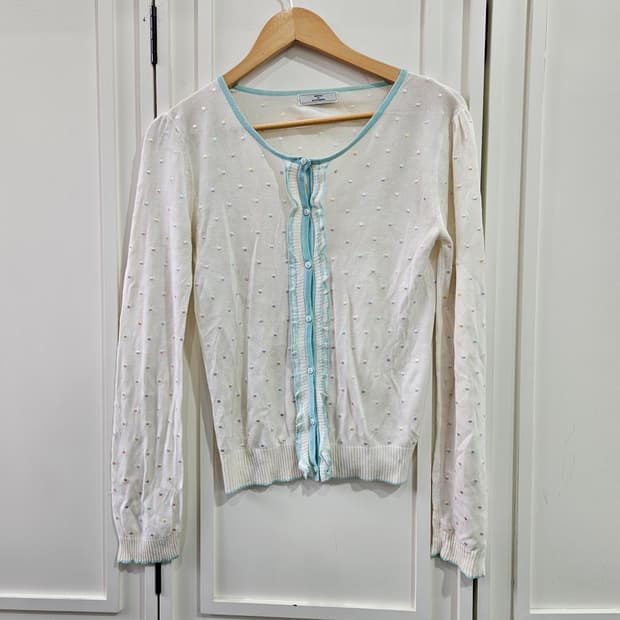 도트 니트 가디건