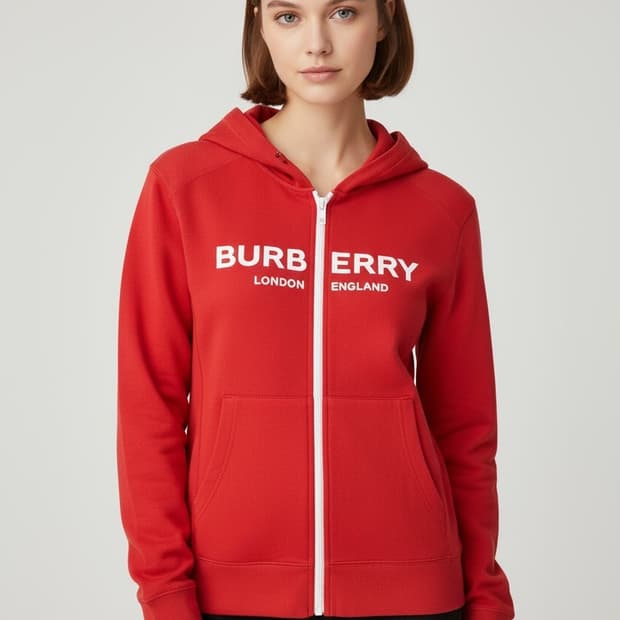 버버리 로고 프린팅 후드 집업(14세/루즈55,66)