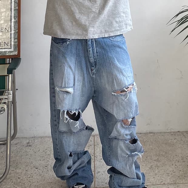 90s’빈티지 자수 힙합팬츠