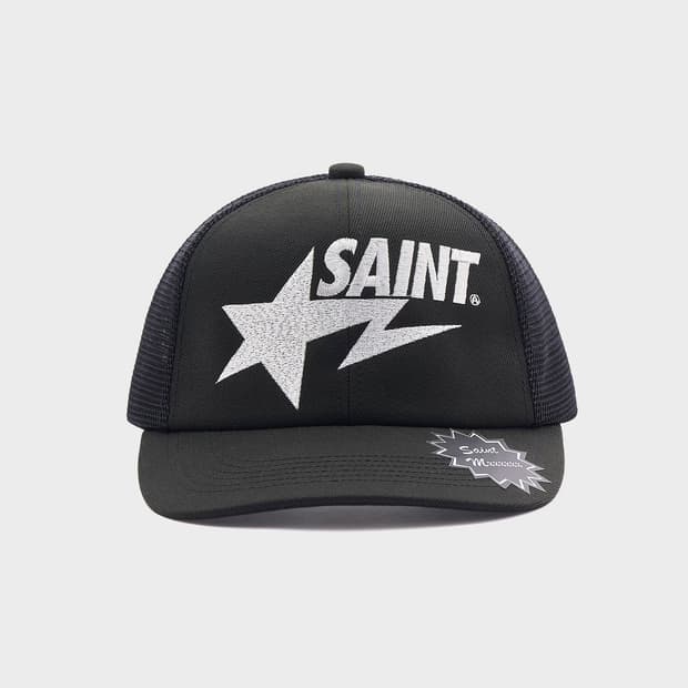 [새상품/F] 세인트미카엘 x 베이프 메쉬캡 블랙