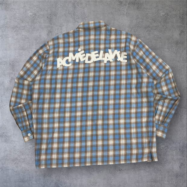 아크메드라비 믹스 컬러 스펠아웃 체크 셔츠