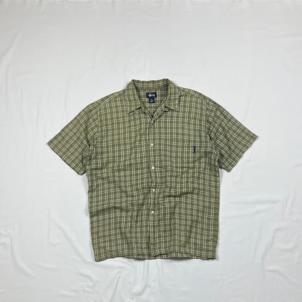 90‘s 스투시 stussy 포켓 체크 반팔셔츠 남방