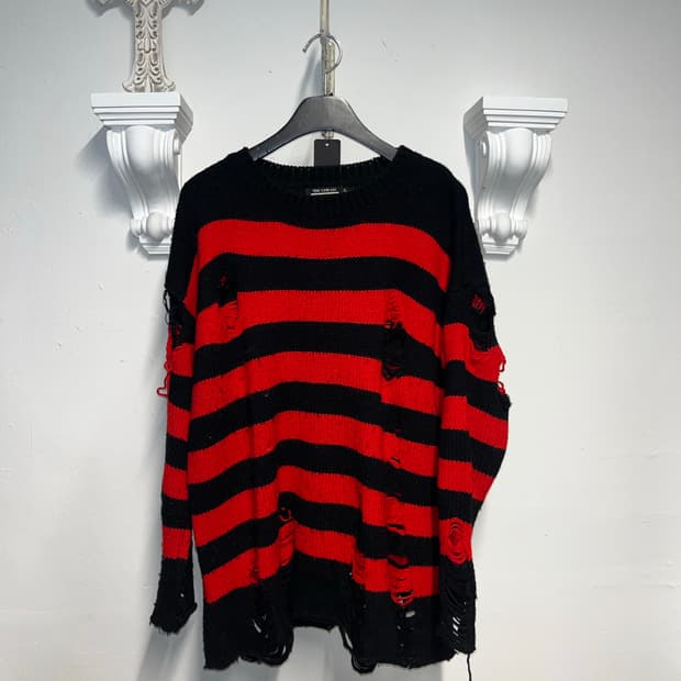 VINTAGE 락스타일 데미지 니트