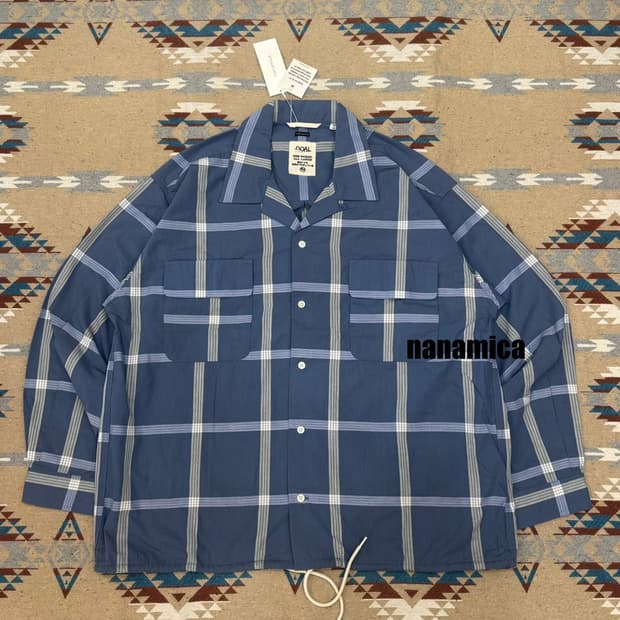[M][100] 나나미카 팔라카 체크 셔츠 블루