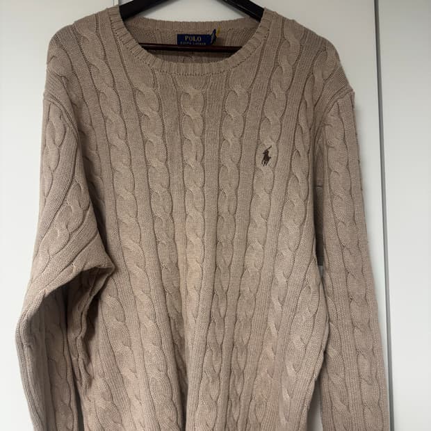 폴로랄프로렌 코튼 케이블 니트 스웨터 베이지 XL