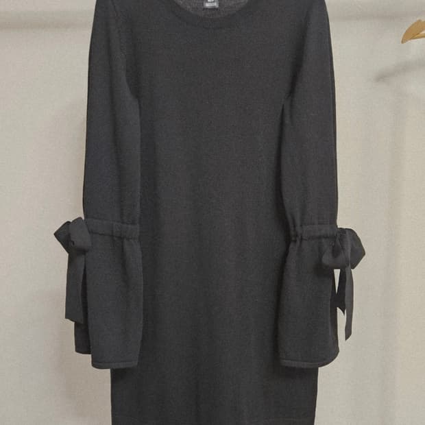 클럽모나코 니트 소매 리본 원피스 모100