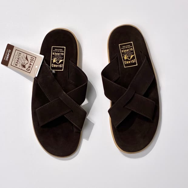 아일랜드슬리퍼 PT223 스웨이드 레더 슬라이드 에스프레소 11사이즈