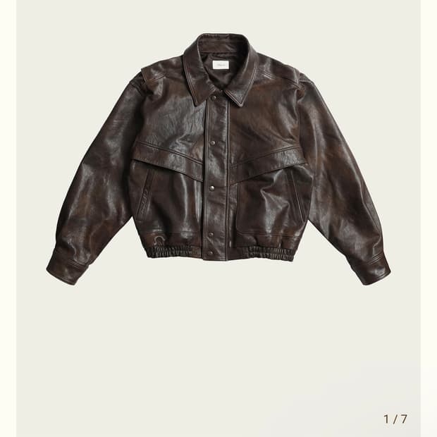리본빛 브라운 레더 자켓  리본빗