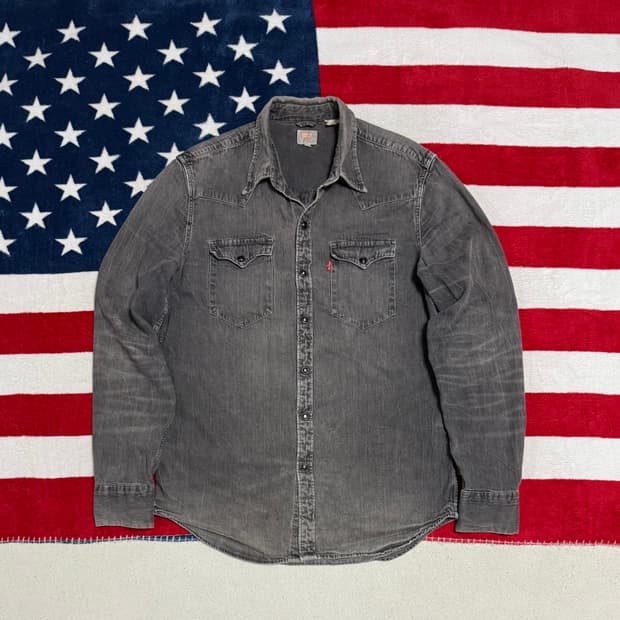 리바이스웨스턴데님셔츠 흑청데님셔츠 Levis western shirt