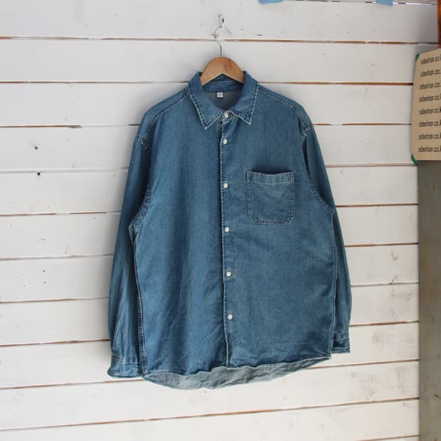(착용컷) GU 데님 셔츠 (남성용 103)