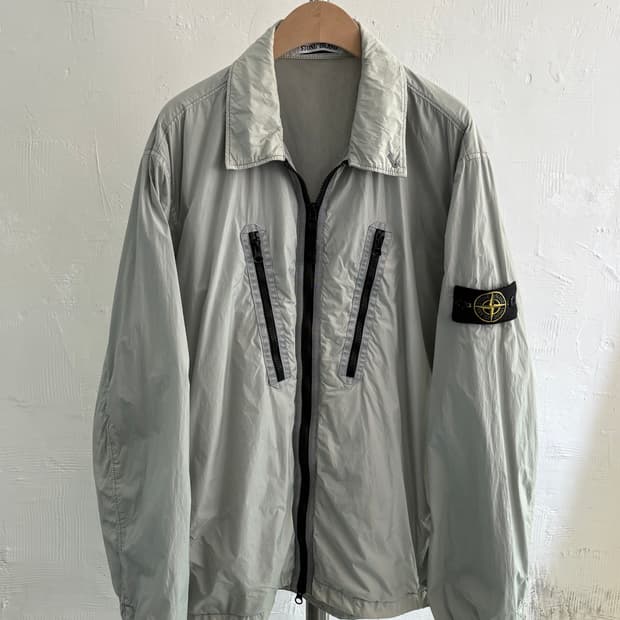 Stone Island 스톤아일랜드 아이스민트 크링클랩스 와펜 셔츠자켓