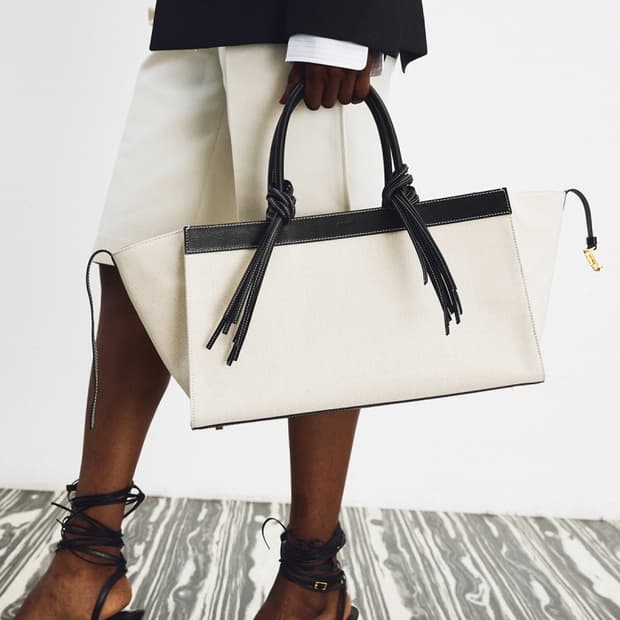 렉토 이비자 캔버스 라지 토드백 에크루