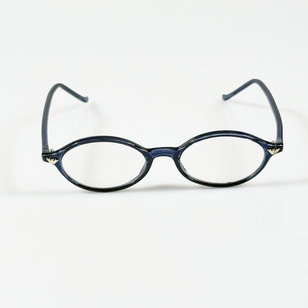 90s 뿔테 네이비 블루 오벌 프레임 빈티지 안경
