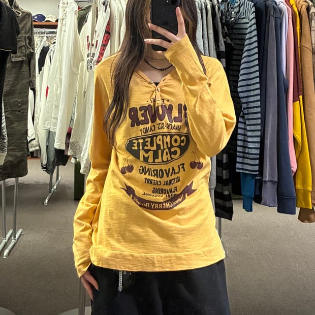 OS)Japanese vintage 여성 그래픽 긴팔 티셔츠