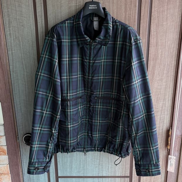 (L)언어펙티드 블랙와치 체크 블루종 자켓