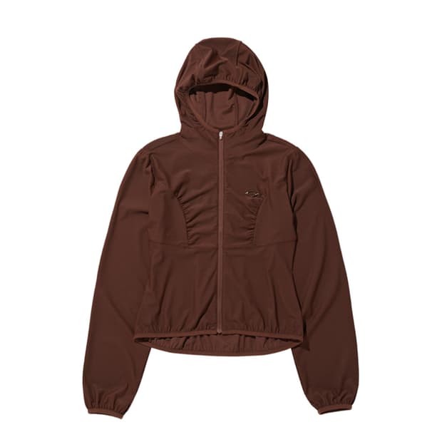 미스치프 HOODED WAFFLE ZIP-UP_BROWN
