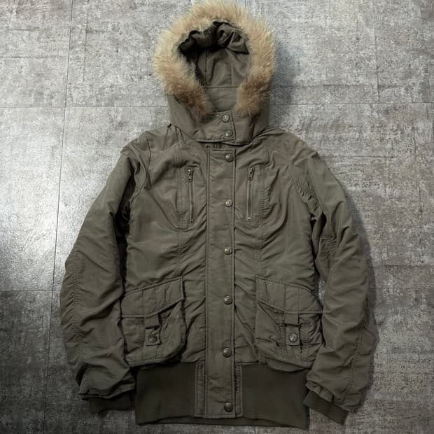 와이투케이 하이 넥 퍼 후디드 파카