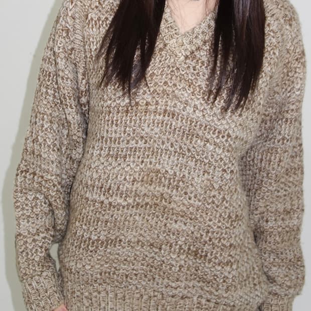 아이보리 브라운 니트