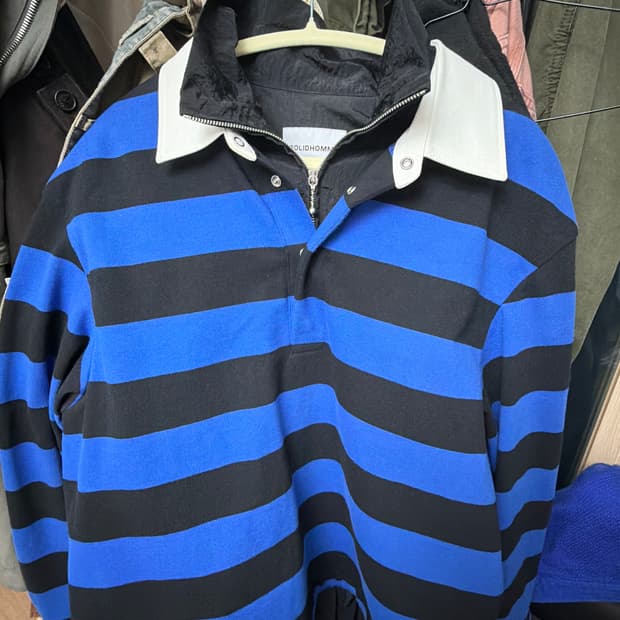 솔리드 옴므 나일론 럭비 셔츠 티 46