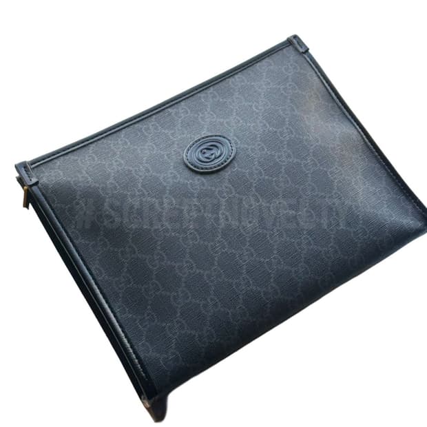 구찌 인터로킹 메신저백 클러치백 블랙