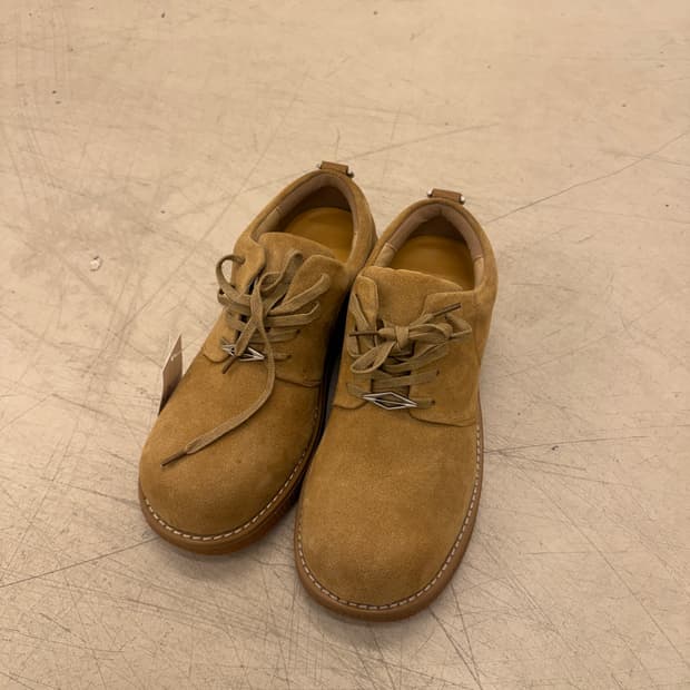 빈티지 스웨이드 브라운 더비 슈즈 