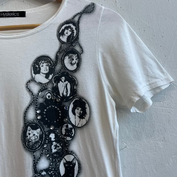 히스테릭글래머 캣 우먼 반팔 티셔츠 