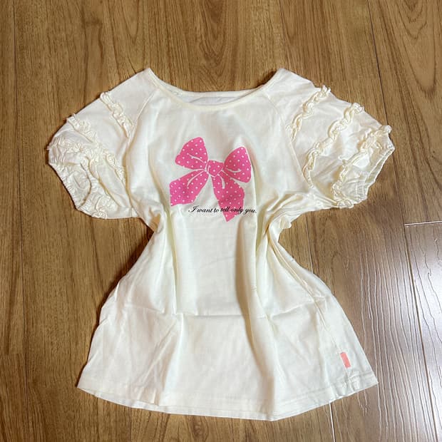 빈티지 리본 레이스 반팔 티셔츠 달천깔 히메갸루 로걀 라떼 모리걸 긱시크