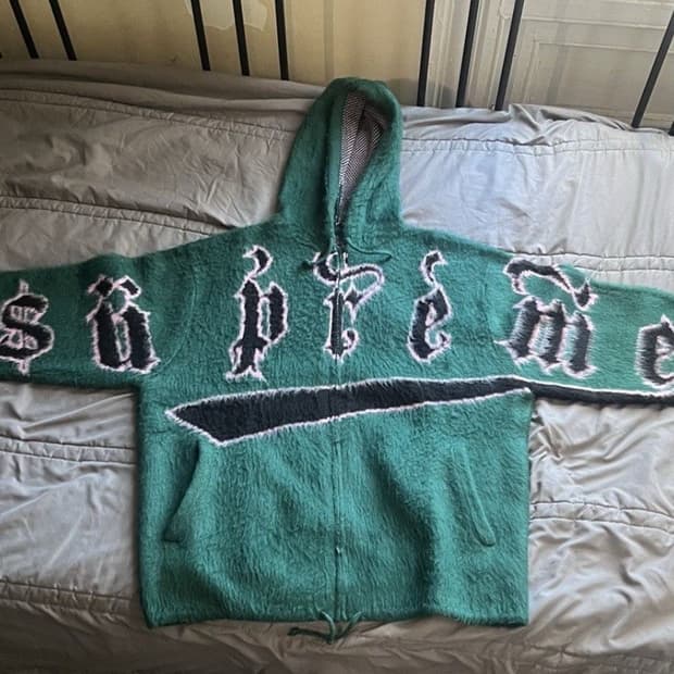 24FW 슈프림 악센트 브러쉬드 후드집업 스웨터