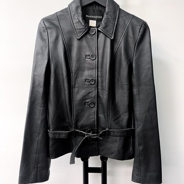 웨어하우스 잉글랜드 벨티드 레더 자켓