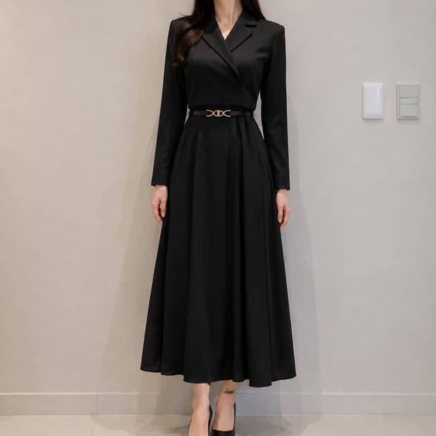 케네스레이디 블랙 롱 원피스 55사이즈 새상품