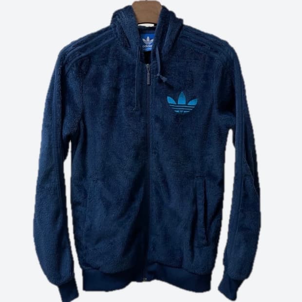💙아디다스 쉐르파 빅로고 네이비 후드집업💙
