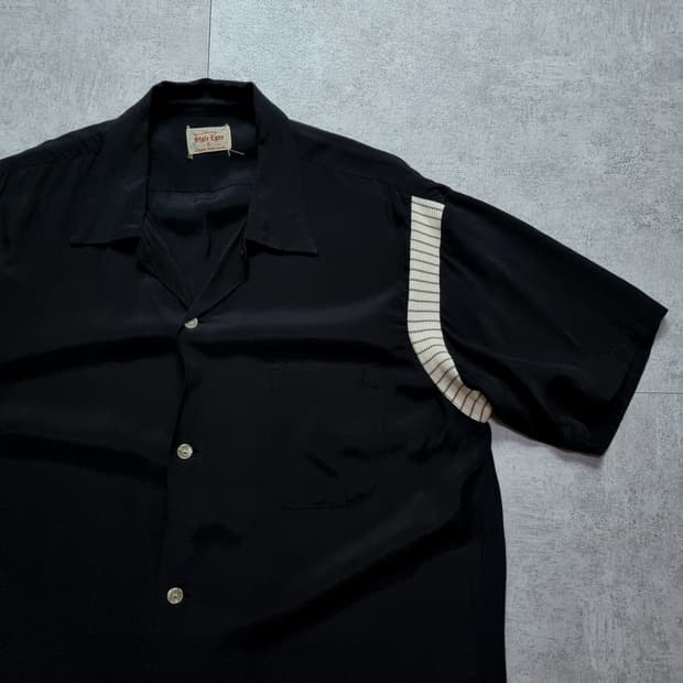 18ss 스타일 아이즈 레이온 블랙 볼링셔츠 17sz
