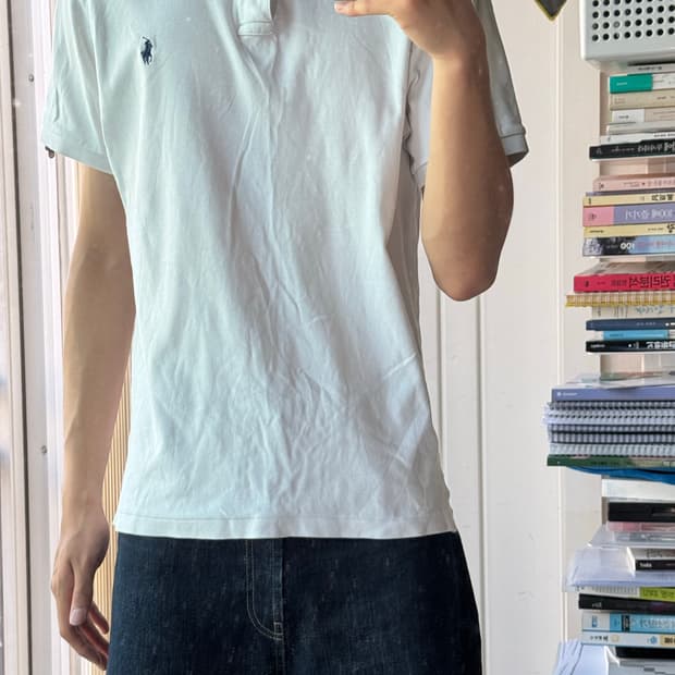 폴로 랄프로렌 커스텀핏 카라반팔 화이트 L