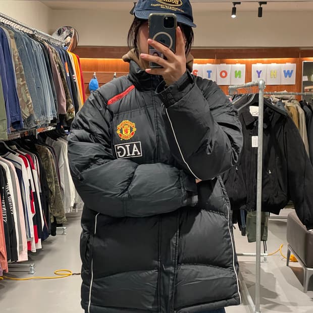 나이키 맨유 벤치 코트 패딩  