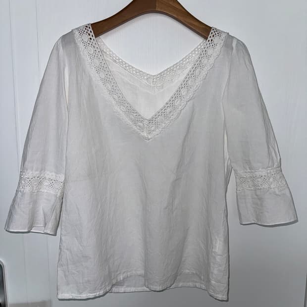 White Crochet Lace Blouse