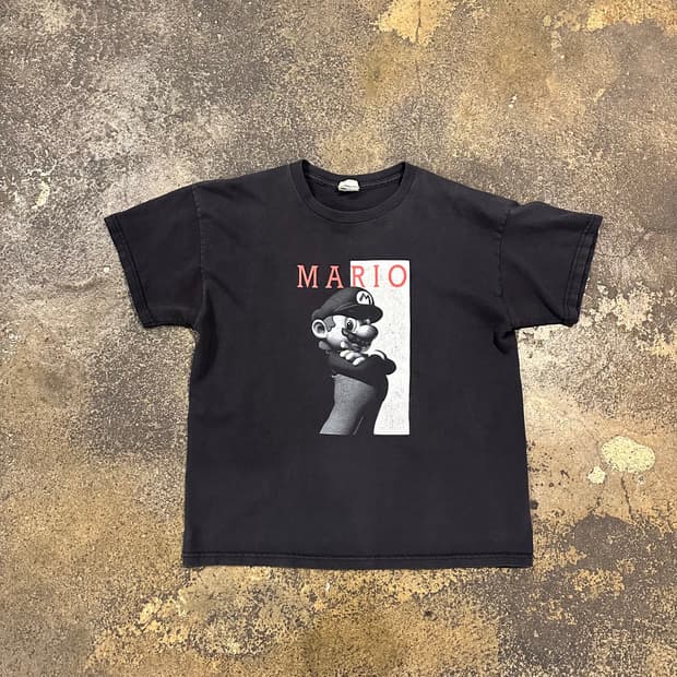 빈티지 00s 슈퍼마리오 스카페이스 패러디 티셔츠 