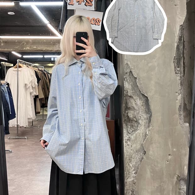 폴로 랄프로렌 체크 셔츠 스카이블루 #csz4103