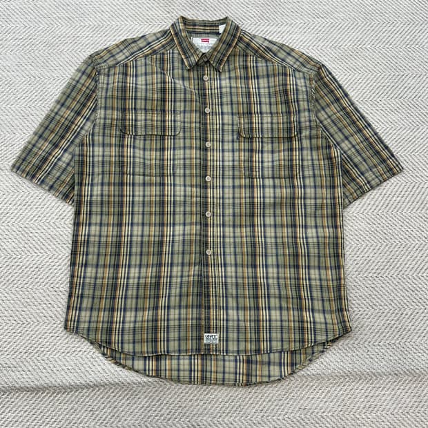 리바이스 체크 하프 셔츠 r3744